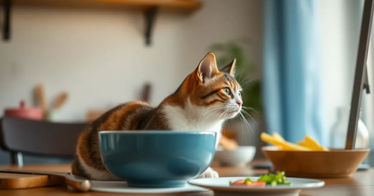 Mon chat miaule quand je cuisine : 9 causes + solutions